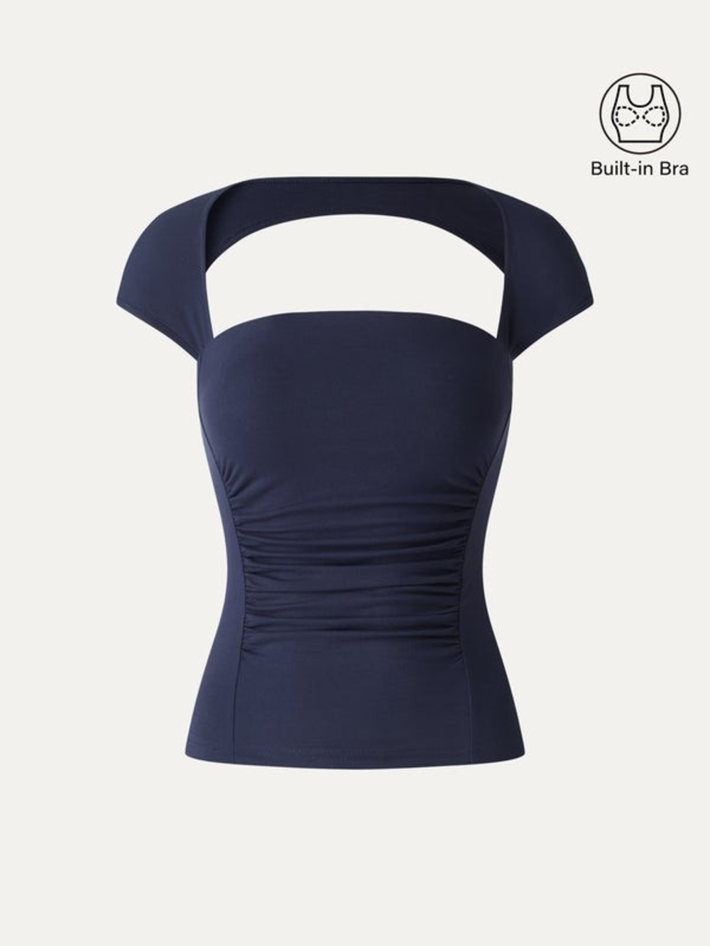 OGL SkinKiss Square Neck Cutout Back Ruched Bra Top